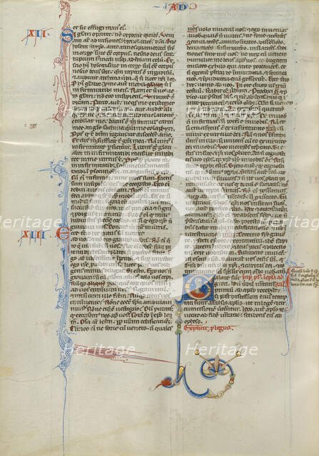 Inhabited Initial G; Abbey Bible, about 1250-1262. Creator: Unknown.