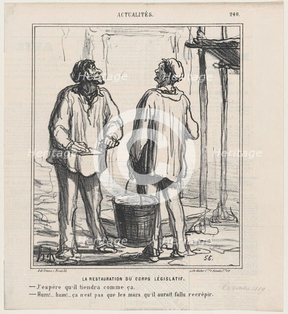 La Restauration du Corps Législatif, 1869. Creator: Honore Daumier.