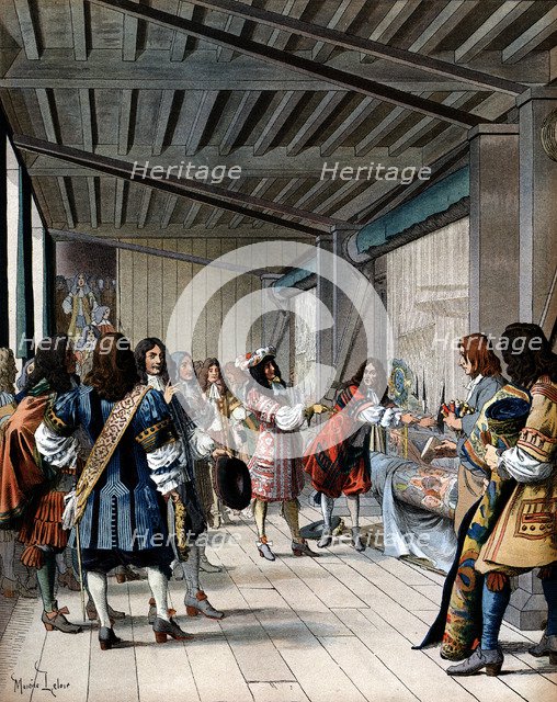 Louis XIV of France visiting the Gobelins tapestry works, 17th century (late 19th century). Artist: Unknown