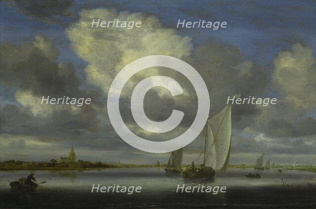 Fishing and Sailing Boats under a Broad Sky, c1645-1646. Creator: Salomon Ruysdael.