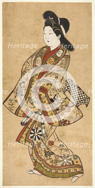 A Beauty Walking, 17th century. Creator: Sugimura Jihei.