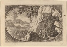Man and Woman at the Mouth of a Cave. Creator: Herman van Swanevelt.