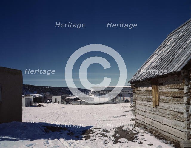 Plaza of Trampas, Taos Co., New Mexico, 1943. Creator: John Collier.