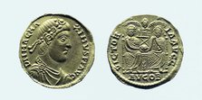 Gold solidus of Magnus Maximus, c383-c388 AD. Artist: Unknown