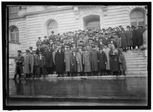 Corn growers on steps of House office building; Stafford of Wisconsin..., between 1910 and 1917. Creator: Harris & Ewing.