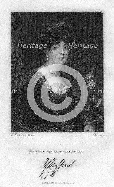 'Elizabeth, Marchioness of Stafford', 1829. Artist: Freeman