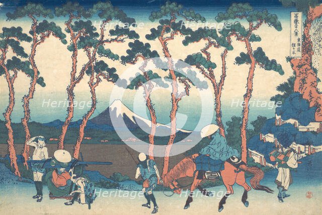 Hodogaya on the Tokaido (Tokaido Hodogaya), from the series Thirty-six Views of Mou..., ca. 1830-32. Creator: Hokusai.