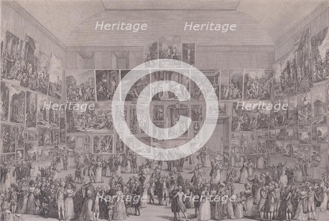 Exposition au Salon du Louvre en 1787. Creator: Pietro Antonio Martini.