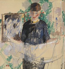 Woman in Black Reading a Newspaper, 1912. Creator: Rik Wouters.