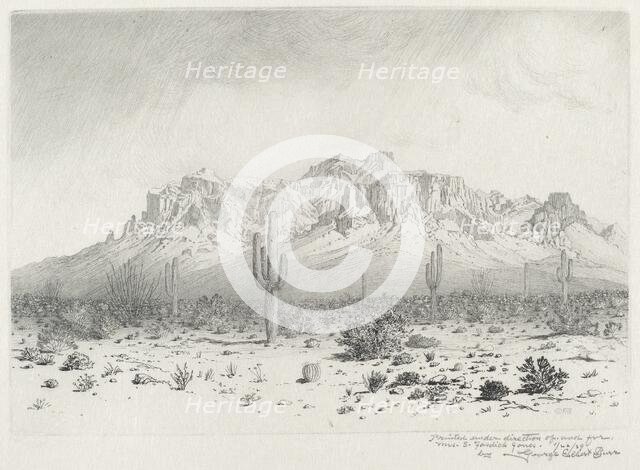 Superstition Mountain, Apache Trail, Arizona (no.1), 1929. Creator: George Elbert Burr.