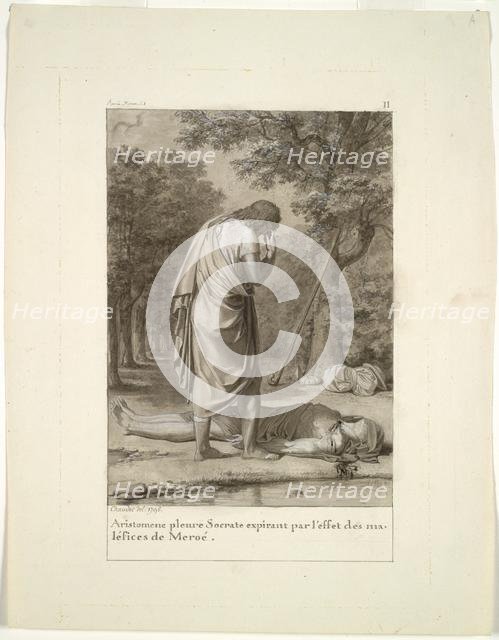 Aristomenes Mourning the Death of Socrates from the Bewitchment of Meroë..."The Golden Ass"), 1795. Creator: Antoine-Denis Chaudet (French, 1763-1810).