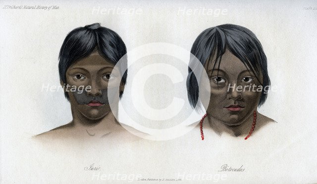 Juri and Botocudos, of the Brasilio-Guarani nation, 1848. Artist: Unknown