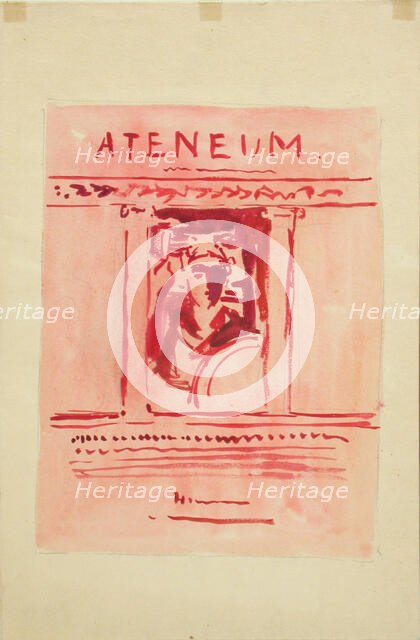 Ateneum magazine cover proposal, published by Wentzel Hagelstam, 1898-1899. Creator: Albert Edelfelt.