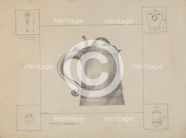 Pewter Tankard, c. 1936. Creator: Henry Meyers.