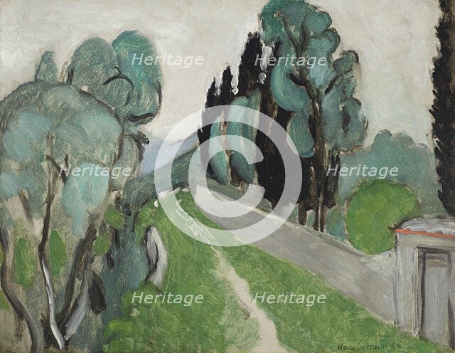 Landscape with cypress and olive trees near Nice, c1918. Creator: Matisse, Henri (1869-1954).