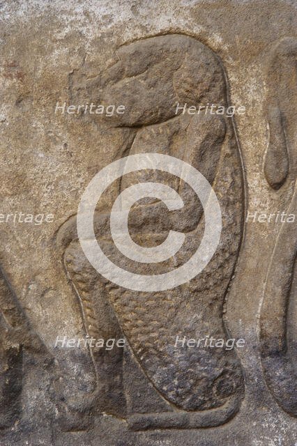 Relief depicting a monkey, Temple of Edfu, Egypt, Ptolemaic period, 237-57 BC (2003).  Creator: LTL.
