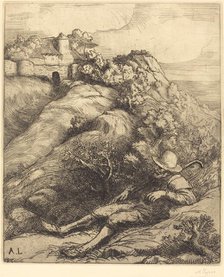 Sleeping Shepherd (Le repos du berger). Creator: Alphonse Legros.