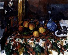 Peaches, Carafe and Figure, c1900. Creator: Cézanne, Paul (1839-1906).