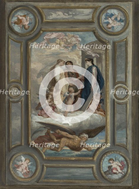 Esquisse pour la mairie de Clichy : Allégorie du mariage (plafond de la salle des..., 1877 — 1878. Creator: Oscar-Pierre Mathieu.