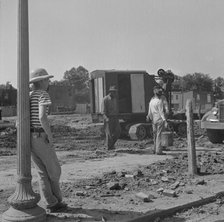 Preparing the ground for the construction of emergency buildings..., Washington, D.C, 1942. Creator: Gordon Parks.