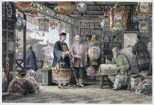 'Showroom of a Lantern Merchant in Peking', China, 1843. Artist: Thomas Allom