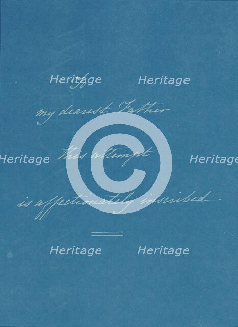 [Dedication Page 1], ca. 1853. Creator: Anna Atkins.