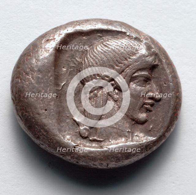 Drachm: Head of Onidian Aphrodite (reverse), 500-480 BC. Creator: Unknown.