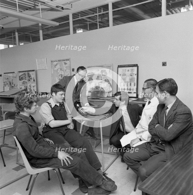 Radio interview of schoolboys on a factory visit, Stanley Tools, Sheffield, South Yorkshire, 1968. Artist: Michael Walters