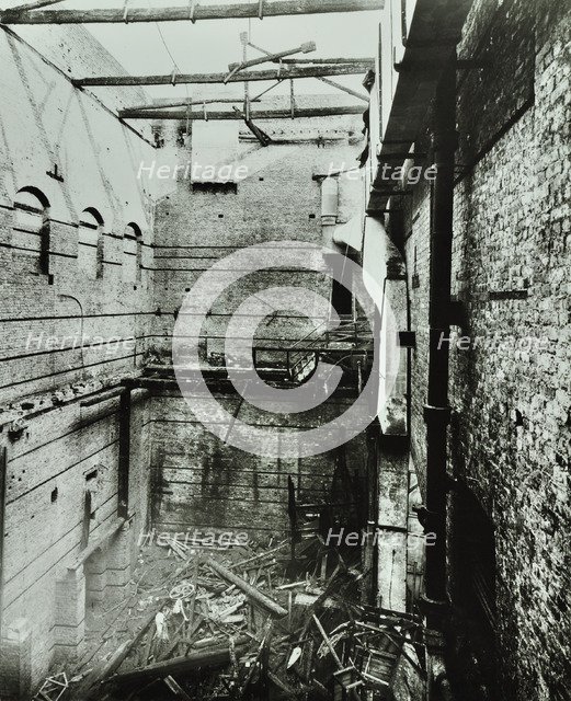Burnt-out interior of the Drury Lane Theatre, Covent Garden, London, 1908. Artist: Unknown.