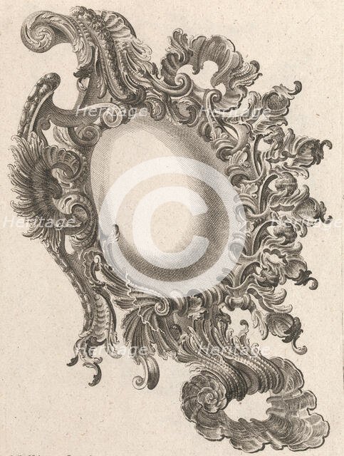 Design for a Cartouche, Plate 3 from 'Allerneueste Façon einiger Schild ode..., Printed ca. 1750-56. Creator: Andreas Hofer.
