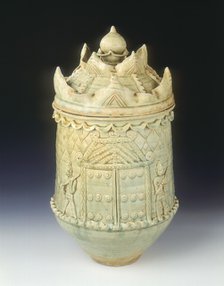 Celadon glazed burial jar with cover, Ly dynasty, Vietnam, 11th-mid 12th century. Artist: Unknown