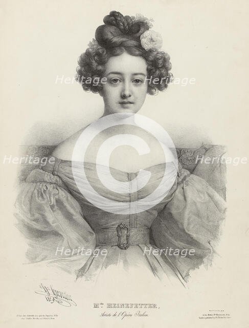 Portrait of the opera singer Sabine Heinefetter (1809-1872), 1829. Creator: Grevedon, Pierre Louis Henri (1776-1860).