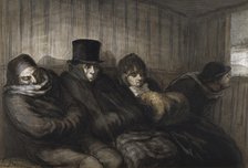 The Second Class Carriage, 1864. Creator: Honore Daumier.