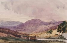 Landscape of Hills, Cottage and Two Horses, c1840s. Creator: John Phillip.