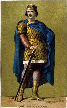 Pepin the Short, King of the Franks from 751, 19th century. Artist: Anon