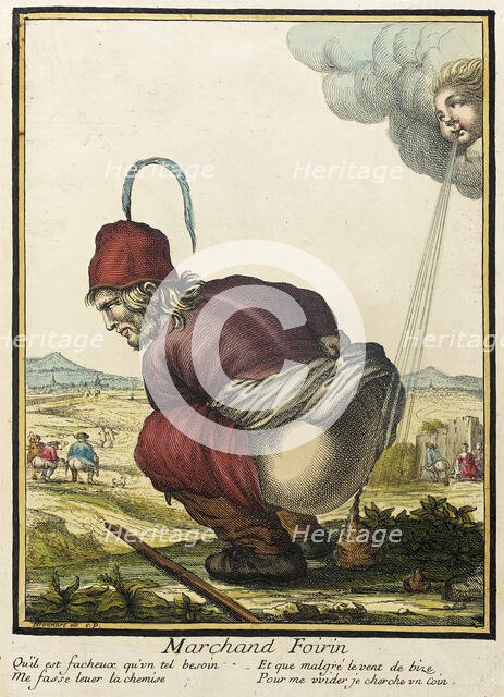 Recueil des modes de la cour de France, 'Marchand Foirin' (image 1 of 2), Bound 1703-1704. Creator: Henri Bonnart.