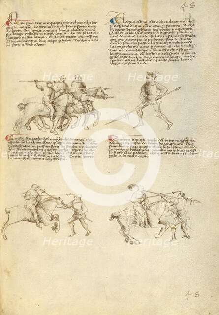 Combat against an Equestrian Opponent with Lance, about 1410. Creator: Unknown.