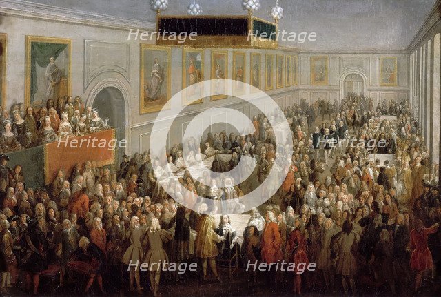 Feast given after the Coronation of Louis XV at the Palais Archiepiscopal in Rheims, 25th October 17 Artist: Martin, Pierre-Denis II (1663-1742)