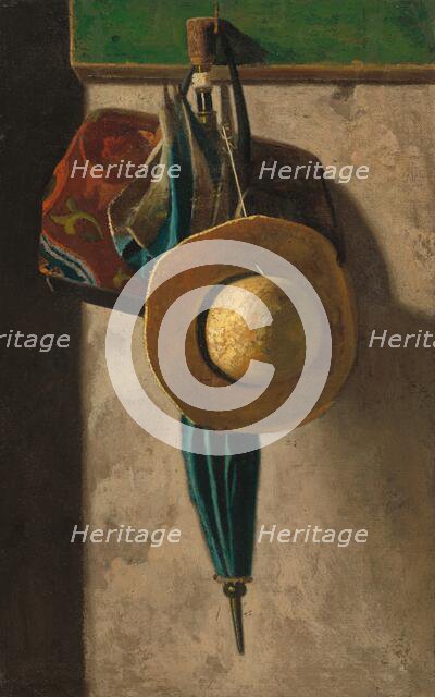 Straw Hat, Bag, and Umbrella, 1890/early 1900s. Creator: John Frederick Peto.