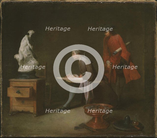 The Drawing Lesson, c1750. Creator: Chardin, Jean-Baptiste Siméon (1699-1779).