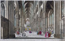 Interior of Westminster Abbey, London, 1753. Artist: Anon