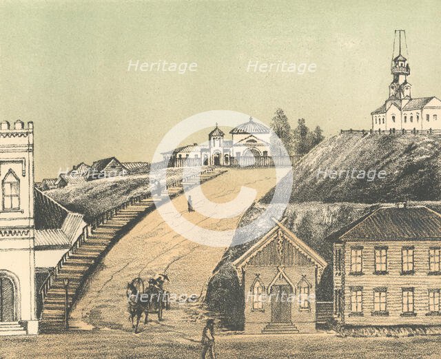 Voskresenskaya and Catholic Church, 1871. Creator: J Rogulin.