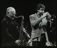 The Ronnie Scott Quintet at the Forum Theatre, Hatfield, Hertfordshire, 29 November 1985. Ronnie Sco Artist: Denis Williams