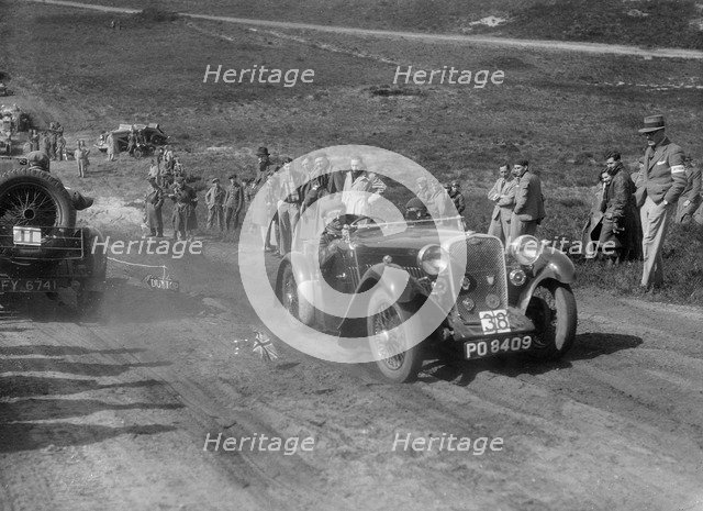 1933 Singer competing in a motoring trial, Bagshot Heath, Surrey, 1930s. Artist: Bill Brunell.