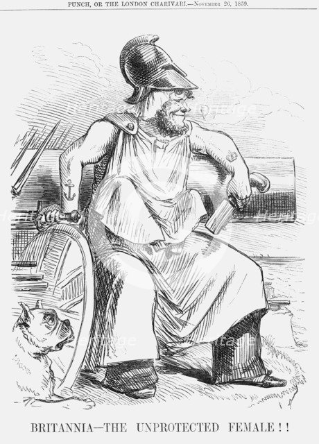 'Britannia-the Unprotected Female!!', 1859. Artist: Unknown