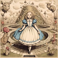 AI IMAGE - Alice, from "Alice in Wonderland", 2023.  Creator: Heritage Images.