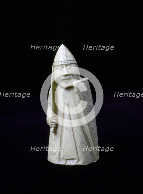 A Warder - The Lewis Chessmen, (Norwegian?), c1150-c1200. Artist: Unknown