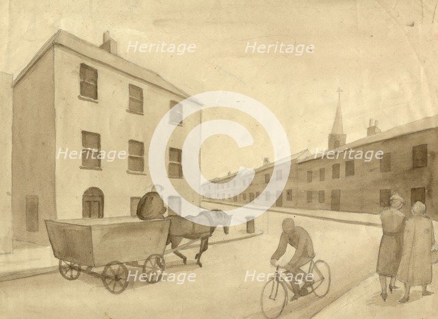 Monochrome street scene, 1951. Creator: Shirley Markham.