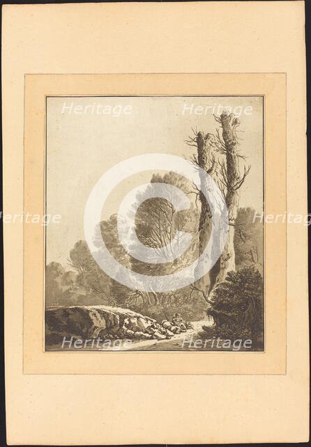 Landscape with Two Trees, published 1782. Creator: Maria Catharina Prestel.