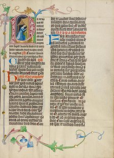 Initial P: The Nativity; Collegium Ducale, about 1420-1430. Creator: Master Michael.